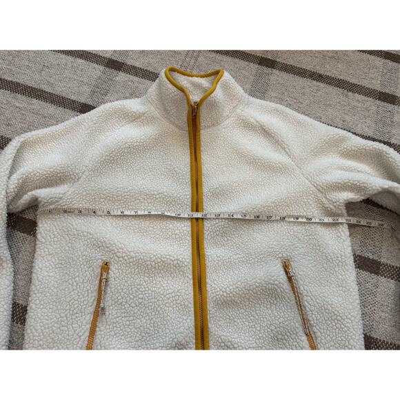 Fjallraven Women’s Vardag Pile Fleece Jacket Chalk White Yellow Large Full Zip - Picture 4 of 8